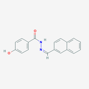 molecular formula C18H14N2O2 B14080287 (E)-4-Hydroxy-N'-(naphthalen-2-ylmethylene)benzohydrazide 