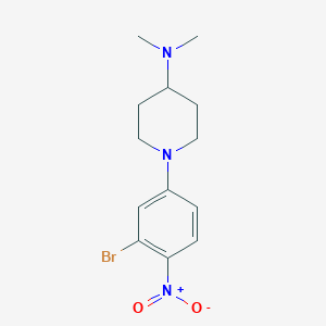 molecular formula C13H18BrN3O2 B1408030 1-(3-Bromo-4-nitrophenyl)-N,N-dimethylpiperidin-4-amine CAS No. 1779127-73-9