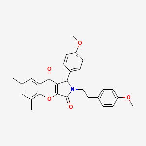 1-(4-Methoxyphenyl)-2-[2-(4-methoxyphenyl)ethyl]-5,7-dimethyl-1,2-dihydrochromeno[2,3-c]pyrrole-3,9-dione