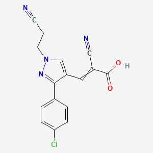 3-[3-(4-Chlorophenyl)-1-(2-cyanoethyl)pyrazol-4-yl]-2-cyanoprop-2-enoic acid