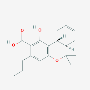 molecular formula C20H26O4 B14080321 6H-Dibenzo[b,d]pyran-2-carboxylicacid, 6a,7,10,10a-tetrahydro-1-hydroxy-6,6,9-trimethyl-3-propyl-, (6aR,10aR)- CAS No. 63953-77-5