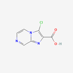 molecular formula C7H4ClN3O2 B14080323 3-Chloroimidazo[1,2-a]pyrazine-2-carboxylic acid 