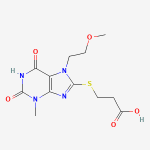 3-{[7-(2-methoxyethyl)-3-methyl-2,6-dioxo-2,3,6,7-tetrahydro-1H-purin-8-yl]sulfanyl}propanoic acid