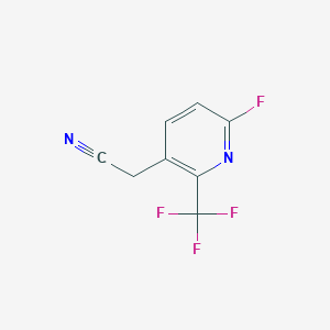 molecular formula C8H4F4N2 B1408037 6-Fluoro-2-(trifluoromethyl)pyridine-3-acetonitrile CAS No. 1227514-04-6