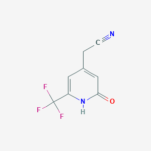 molecular formula C8H5F3N2O B1408039 2-Hydroxy-6-(trifluoromethyl)pyridine-4-acetonitrile CAS No. 1227514-99-9