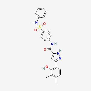 molecular formula C25H24N4O4S B14080392 5-(2-hydroxy-3,4-dimethylphenyl)-N-{4-[methyl(phenyl)sulfamoyl]phenyl}-1H-pyrazole-3-carboxamide 