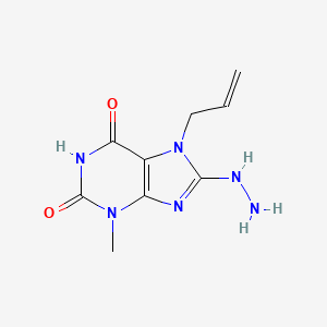 8-hydrazinyl-2-hydroxy-3-methyl-7-(prop-2-en-1-yl)-3,7-dihydro-6H-purin-6-one