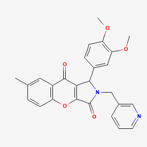 molecular formula C26H22N2O5 B14080447 1-(3,4-Dimethoxyphenyl)-7-methyl-2-(pyridin-3-ylmethyl)-1,2-dihydrochromeno[2,3-c]pyrrole-3,9-dione 