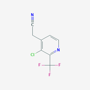 molecular formula C8H4ClF3N2 B1408047 3-Chloro-2-(trifluoromethyl)pyridine-4-acetonitrile CAS No. 1227595-90-5