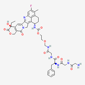 molecular formula C43H47FN8O11 B14080474 GGFG-amide-glycol-amide-Exatecan 