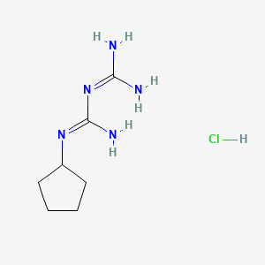 molecular formula C7H16ClN5 B14080550 2-Cyclopentyl-1-(diaminomethylidene)guanidine;hydrochloride CAS No. 10243-48-8