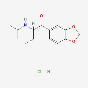 molecular formula C14H20ClNO3 B14080586 3,4-Methylenedioxy-alpha-Isopropylaminobutiophenone (hydrochloride) CAS No. 17762-92-4