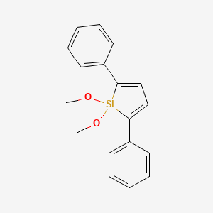 molecular formula C18H18O2Si B14080621 Silacyclopenta-2,4-diene, 1,1-dimethoxy-2,5-diphenyl- CAS No. 100840-05-9