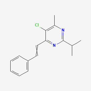 molecular formula C16H17ClN2 B14080654 5-Chloro-4-methyl-6-(2-phenylethenyl)-2-propan-2-ylpyrimidine 