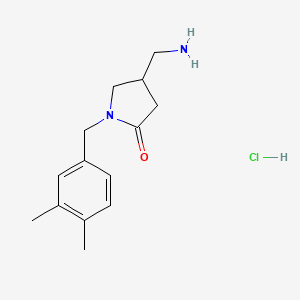 molecular formula C14H21ClN2O B14080655 (4R)-4-(aminomethyl)-1-[(3,4-dimethylphenyl)methyl]pyrrolidin-2-one 