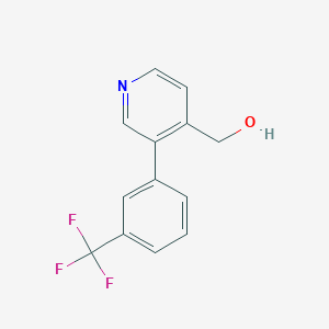 molecular formula C13H10F3NO B14080774 (3-(3-(Trifluoromethyl)phenyl)pyridin-4-yl)methanol 