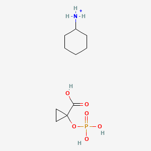 molecular formula C10H21NO6P+ B14080785 Cyclohexylazanium;1-phosphonooxycyclopropane-1-carboxylic acid 