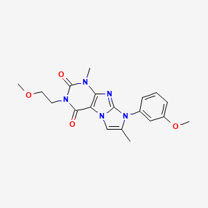 molecular formula C19H21N5O4 B14080825 3-(2-methoxyethyl)-8-(3-methoxyphenyl)-1,7-dimethyl-1H-imidazo[2,1-f]purine-2,4(3H,8H)-dione 