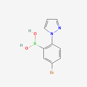 molecular formula C9H8BBrN2O2 B14080832 (5-Bromo-2-(1H-pyrazol-1-yl)phenyl)boronic acid 