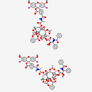 [(1S,2S,3R,4S,7R,9S,10S,12R,15S)-4,12-diacetyloxy-15-[(2R,3S)-3-benzamido-2-hydroxy-3-phenylpropanoyl]oxy-9-[(2S)-2-[(2',7'-difluoro-3',6'-dihydroxy-1-oxospiro[2-benzofuran-3,9'-xanthene]-5-carbonyl)amino]propanoyl]oxy-1-hydroxy-10,14,17,17-tetramethyl-11-oxo-6-oxatetracyclo[11.3.1.03,10.04,7]heptadec-13-en-2-yl] benzoate;[(1S,2S,3R,4S,7R,9S,10S,12R,15S)-4,12-diacetyloxy-15-[(2R,3S)-3-benzamido-2-hydroxy-3-phenylpropanoyl]oxy-9-[(2S)-2-[(2',7'-difluoro-3',6'-dihydroxy-3-oxospiro[2-benzofuran-1,9'-xanthene]-5-carbonyl)amino]propanoyl]oxy-1-hydroxy-10,14,17,17-tetramethyl-11-oxo-6-oxatetracyclo[11.3.1.03,10.04,7]heptadec-13-en-2-yl] benzoate