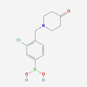 molecular formula C12H15BClNO3 B1408093 (3-Chloro-4-((4-oxopiperidin-1-yl)methyl)phenyl)boronic acid CAS No. 1704095-56-6