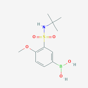 molecular formula C11H18BNO5S B1408095 (3-(N-(叔丁基)磺酰基)-4-甲氧基苯基)硼酸 CAS No. 874459-69-5