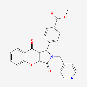 molecular formula C25H18N2O5 B14080967 Methyl 4-[3,9-dioxo-2-(pyridin-4-ylmethyl)-1,2,3,9-tetrahydrochromeno[2,3-c]pyrrol-1-yl]benzoate 