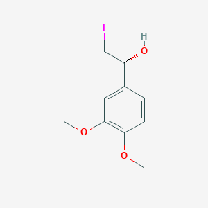 molecular formula C10H13IO3 B140810 (1R)-1-(3,4-dimethoxyphenyl)-2-iodoethanol CAS No. 833353-17-6