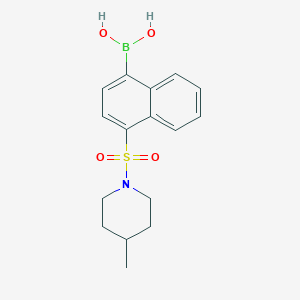 molecular formula C16H20BNO4S B1408100 (4-((4-甲基哌啶-1-基)磺酰基)萘-1-基)硼酸 CAS No. 1704121-04-9