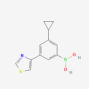 molecular formula C12H12BNO2S B14081021 (3-Cyclopropyl-5-(thiazol-4-yl)phenyl)boronic acid 