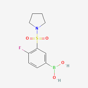 molecular formula C10H13BFNO4S B1408105 (4-Fluoro-3-(pyrrolidin-1-ylsulfonyl)phenyl)boronic acid CAS No. 1704121-54-9