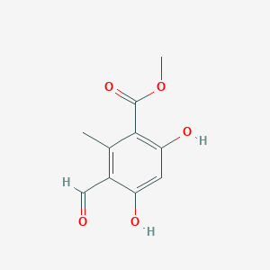 molecular formula C10H10O5 B14081054 Methyl 3-formyl-4,6-dihydroxy-2-methylbenzoate CAS No. 64400-53-9