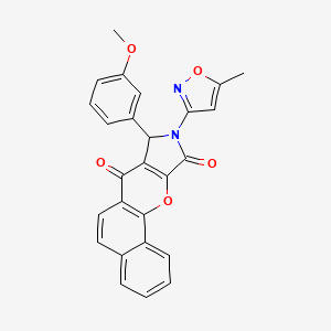 8-(3-Methoxyphenyl)-9-(5-methyl-1,2-oxazol-3-yl)-8,9-dihydrobenzo[7,8]chromeno[2,3-c]pyrrole-7,10-dione