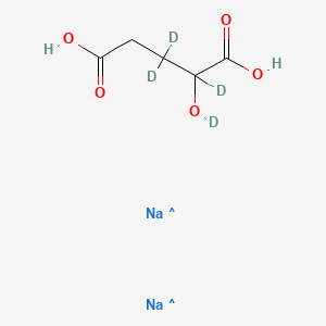 molecular formula C5H8Na2O5 B14081066 (RS)-2-Hydroxyglutaric acid, disodium salt (2,3,3-D3; OD, 98%) CP 95% 