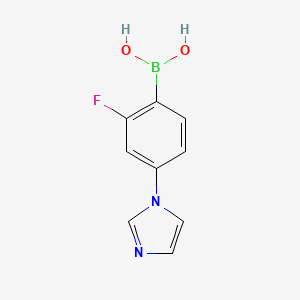 molecular formula C9H8BFN2O2 B14081068 (2-Fluoro-4-(1H-imidazol-1-yl)phenyl)boronic acid 