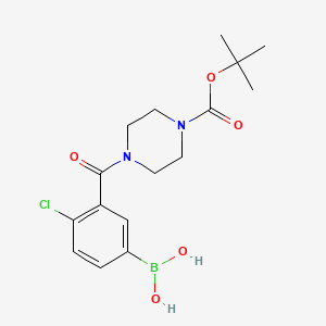 (3-(4-(Tert-butoxycarbonyl)piperazine-1-carbonyl)-4-chlorophenyl)boronic acid