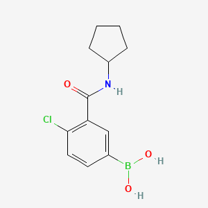 molecular formula C12H15BClNO3 B1408108 (4-氯-3-(环戊基氨基甲酰)苯基)硼酸 CAS No. 1704082-24-5