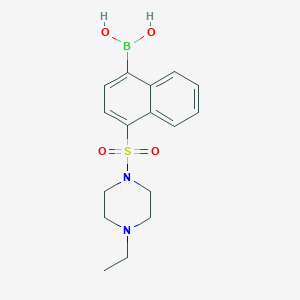 molecular formula C16H21BN2O4S B1408109 (4-((4-乙基哌嗪-1-基)磺酰基)萘-1-基)硼酸 CAS No. 1704121-11-8
