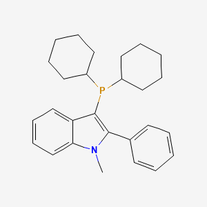 molecular formula C27H34NP B14081118 3-(dicyclohexylphosphino)-1-methyl-2-phenyl-1H-indole 