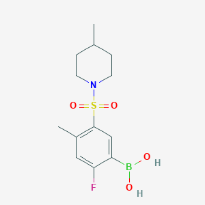 molecular formula C13H19BFNO4S B1408113 (2-Fluoro-4-methyl-5-((4-methylpiperidin-1-yl)sulfonyl)phenyl)boronic acid CAS No. 1704121-38-9