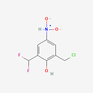 molecular formula C8H7ClF2NO3- B14081136 [3-(Chloromethyl)-5-(difluoromethyl)-4-hydroxyphenyl]-dioxidoazanium 