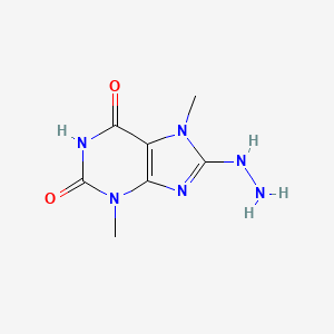 1H-Purine-2,6,8(3H)-trione, 7,9-dihydro-3,7-dimethyl-, 8-hydrazone