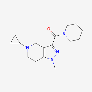 molecular formula C16H24N4O B14081165 (5-Cyclopropyl-1-methyl-4,5,6,7-tetrahydro-1H-pyrazolo[4,3-c]pyridin-3-yl)(piperidin-1-yl)methanone 