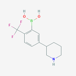 (5-(Piperidin-3-yl)-2-(trifluoromethyl)phenyl)boronic acid