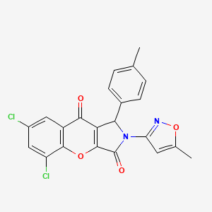 5,7-Dichloro-2-(5-methyl-1,2-oxazol-3-yl)-1-(4-methylphenyl)-1,2-dihydrochromeno[2,3-c]pyrrole-3,9-dione