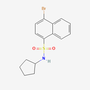 molecular formula C15H16BrNO2S B1408121 4-bromo-N-cyclopentylnaphthalene-1-sulfonamide CAS No. 1704097-54-0