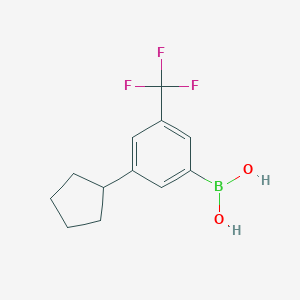 molecular formula C12H14BF3O2 B14081220 (3-Cyclopentyl-5-(trifluoromethyl)phenyl)boronic acid 