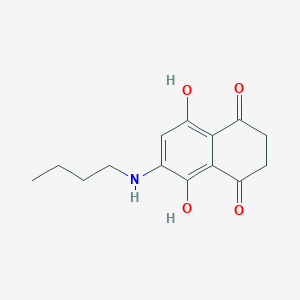 molecular formula C14H17NO4 B14081223 6-(Butylamino)-5,8-dihydroxy-2,3-dihydronaphthalene-1,4-dione CAS No. 101663-60-9