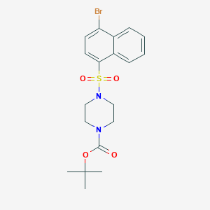 molecular formula C19H23BrN2O4S B1408125 Tert-butyl 4-((4-bromonaphthalen-1-yl)sulfonyl)piperazine-1-carboxylate CAS No. 1704121-02-7