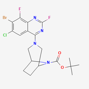 molecular formula C19H20BrClF2N4O2 B14081274 [3-(7-Bromo-6-chloro-2,8-difluoroquinazolin-4-yl)-3,8-diazabicyclo[3.2.1]octan-8-yl] tert-butyl formate 